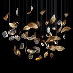 Cesilila Iridescent Metal Leaf Pendant Light - Lamp Outdoor