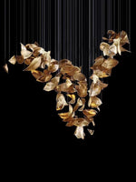 Cesilila Iridescent Metal Leaf Pendant Light - Lamp Outdoor