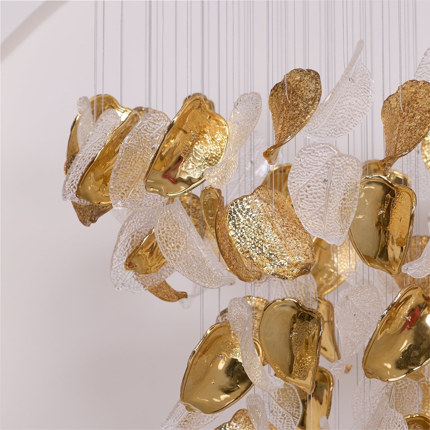 Cesilila Iridescent Metal Leaf Pendant Light - Lamp Outdoor