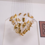 Cesilila Iridescent Metal Leaf Pendant Light - Lamp Outdoor