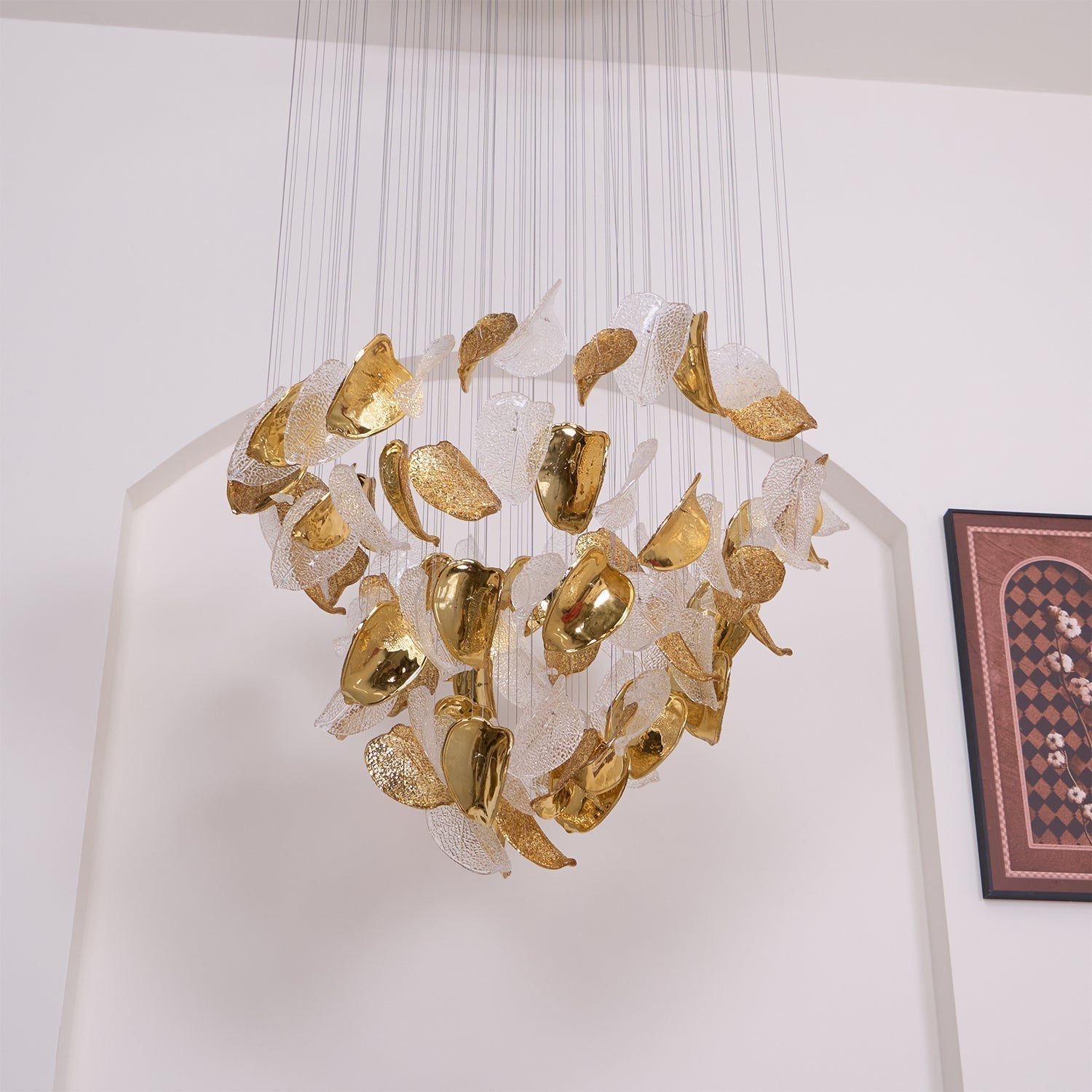 Cesilila Iridescent Metal Leaf Pendant Light - Lamp Outdoor