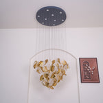 Cesilila Iridescent Metal Leaf Pendant Light - Lamp Outdoor