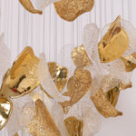 Cesilila Iridescent Metal Leaf Pendant Light - Lamp Outdoor