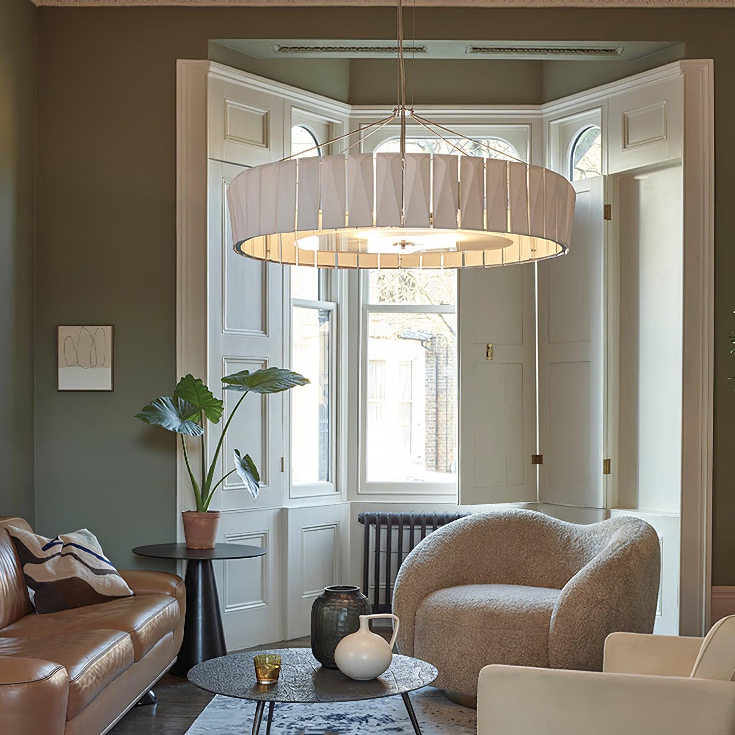 Vaeliora Ribbed Ceramic Pendant Light - Lamp Outdoor