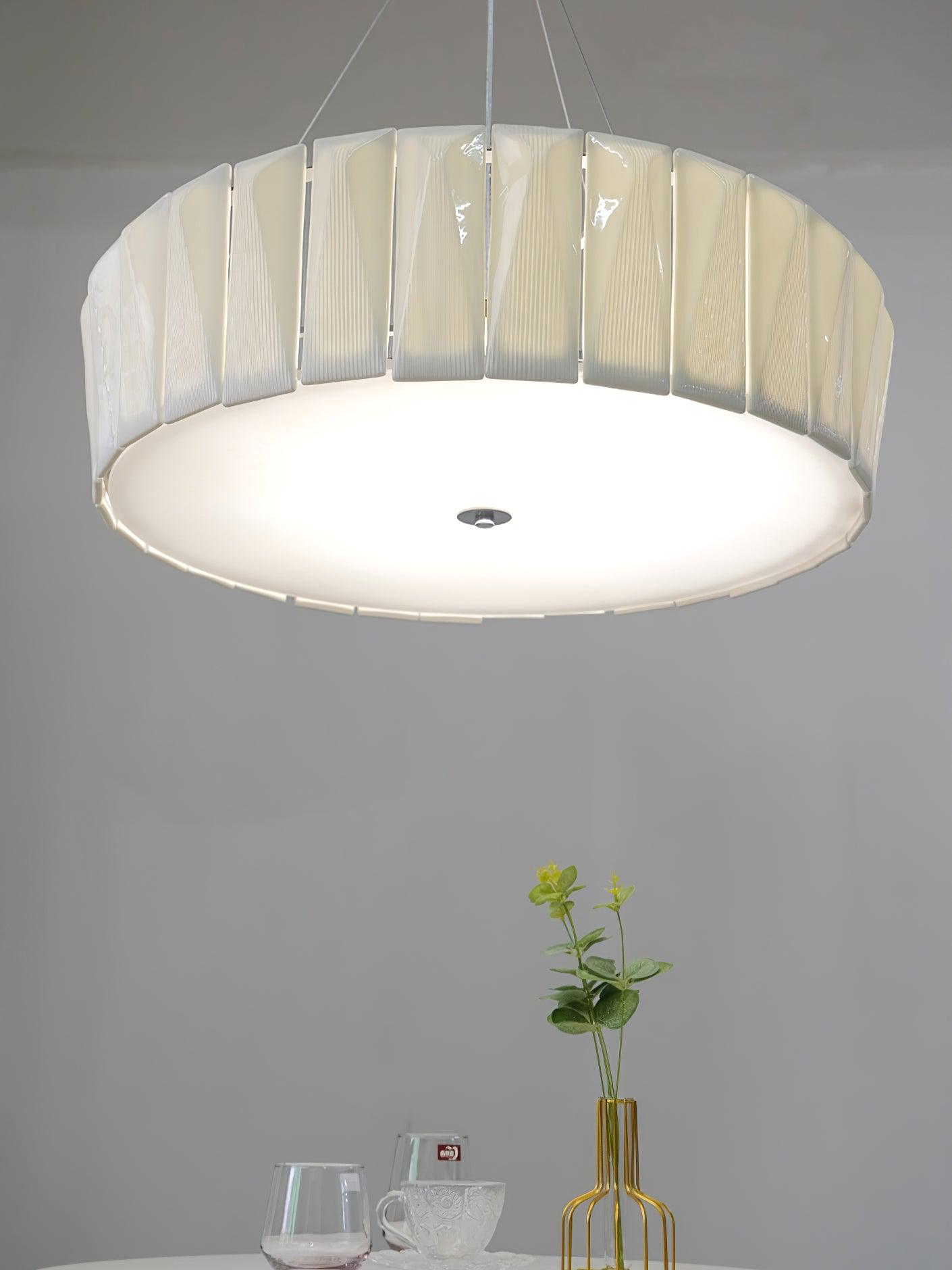 Vaeliora Ribbed Ceramic Pendant Light - Lamp Outdoor