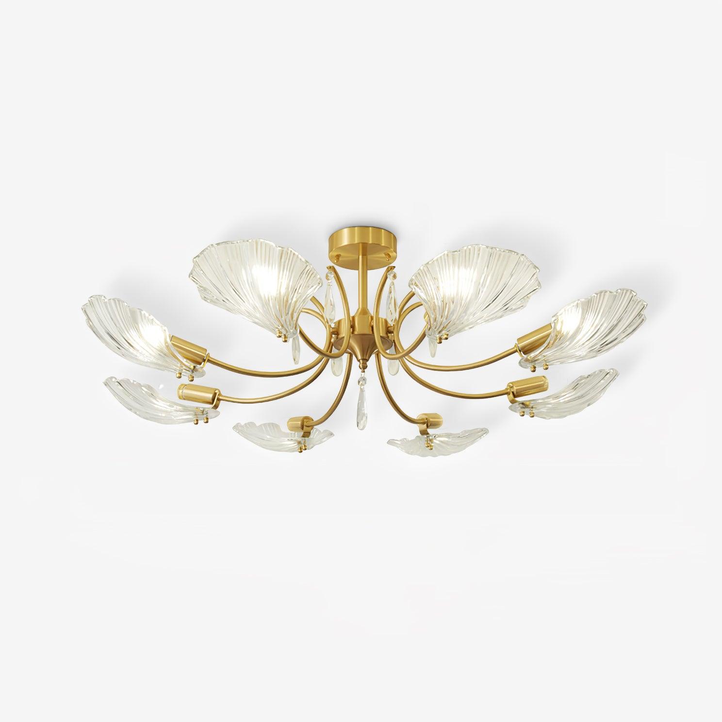 Lumara Petal Glass Brass Chandelier - Lamp Outdoor