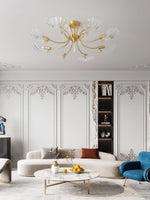 Lumara Petal Glass Brass Chandelier - Lamp Outdoor