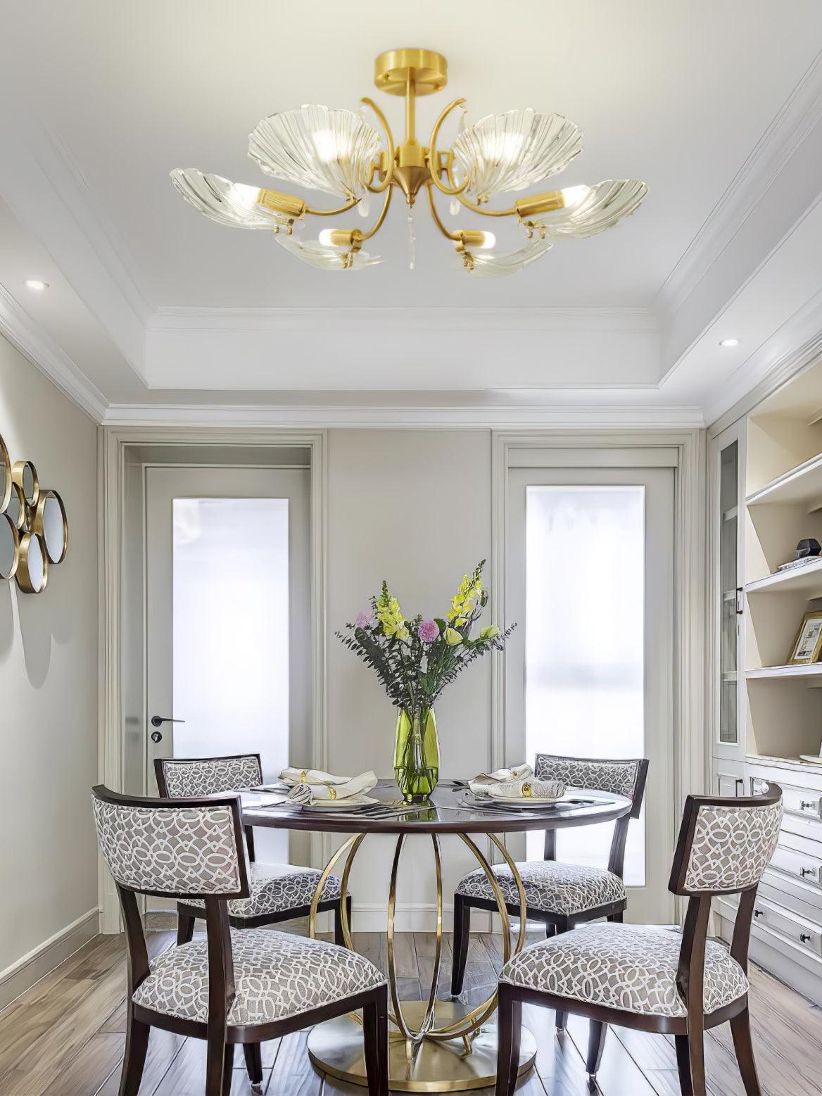 Lumara Petal Glass Brass Chandelier - Lamp Outdoor