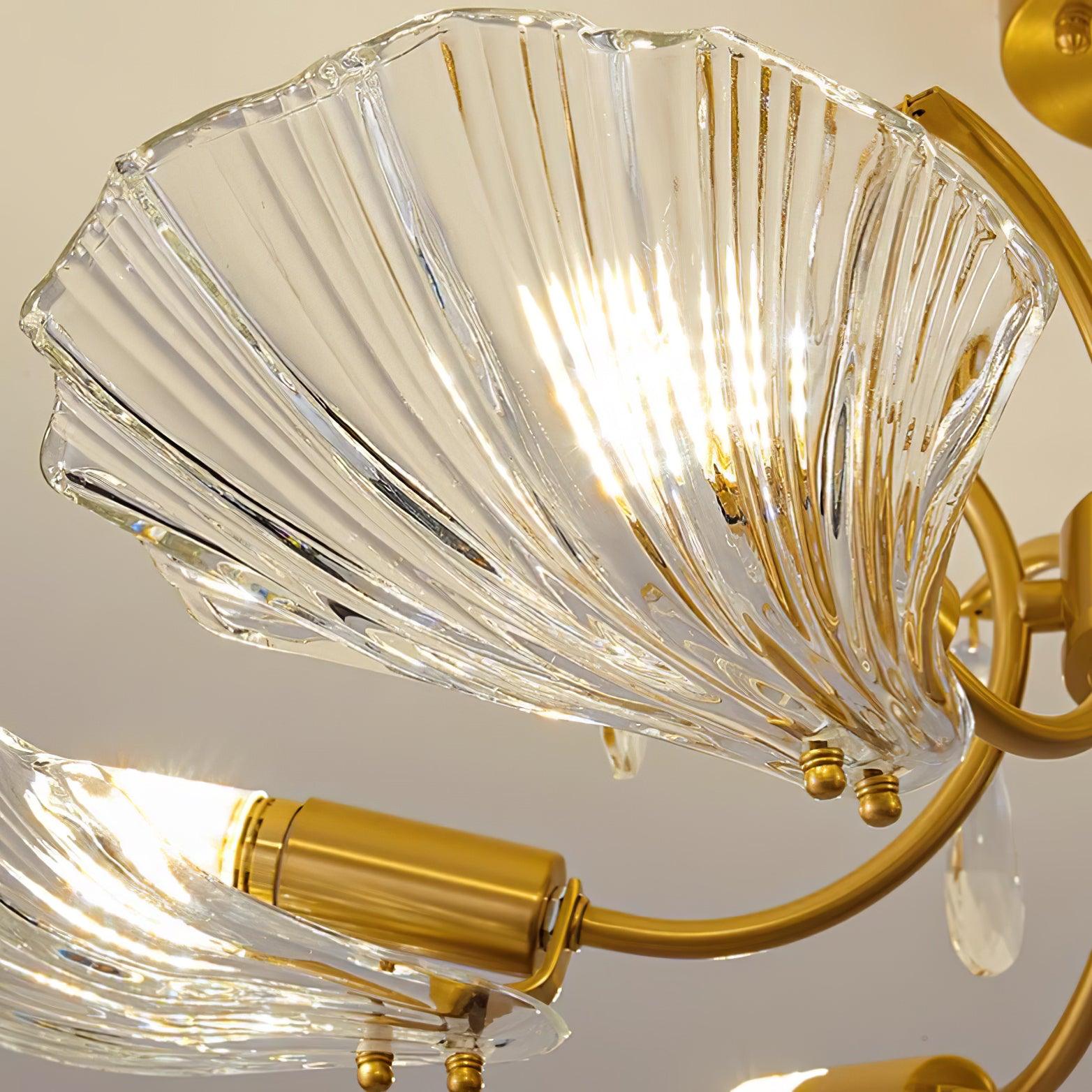 Lumara Petal Glass Brass Chandelier - Lamp Outdoor