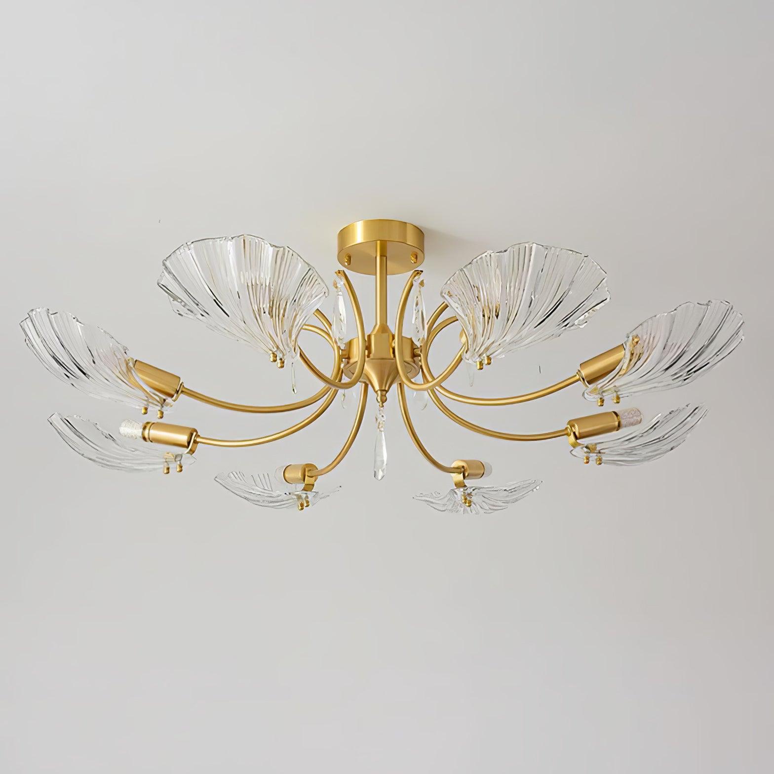 Lumara Petal Glass Brass Chandelier - Lamp Outdoor