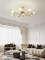 Lumara Petal Glass Brass Chandelier - Lamp Outdoor