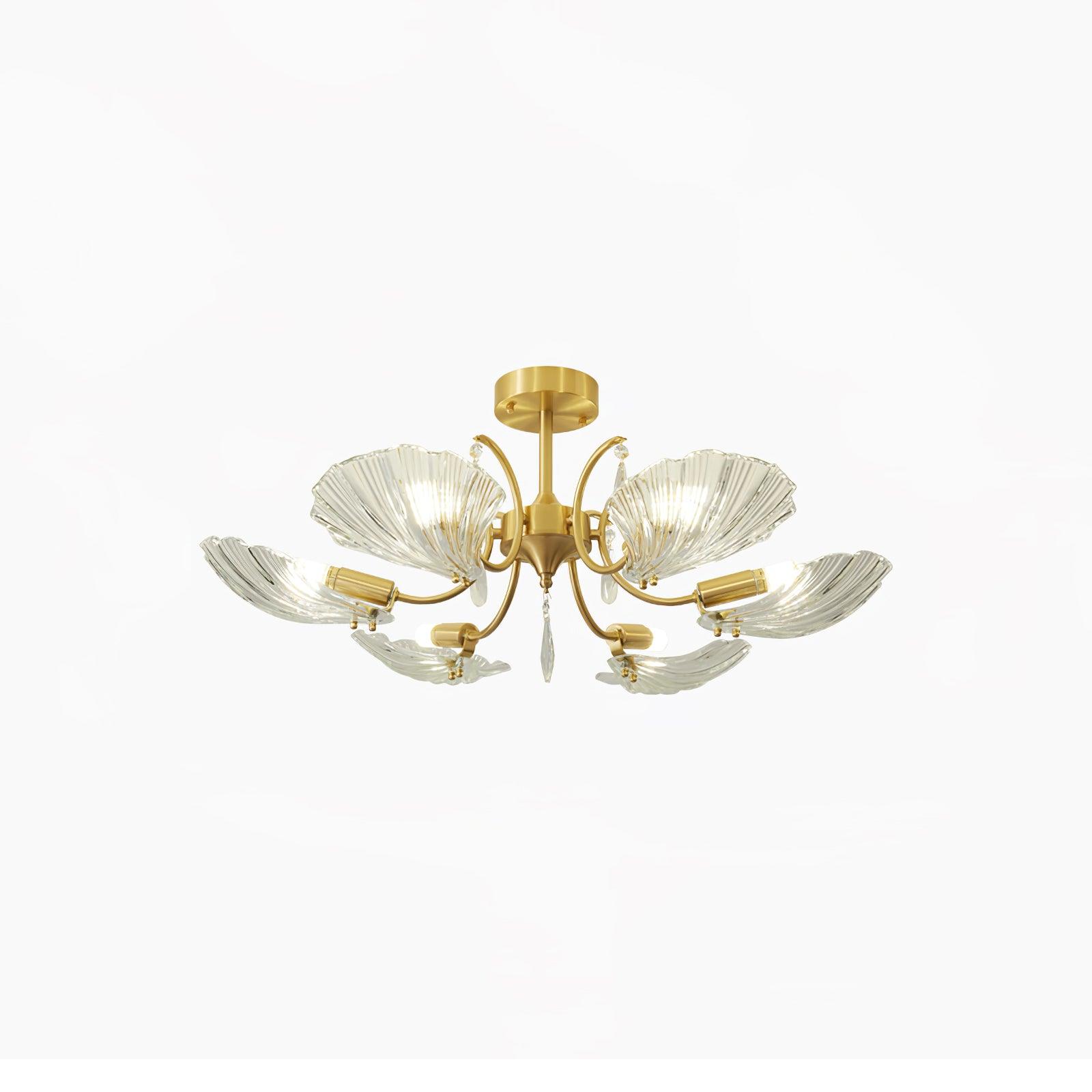Lumara Petal Glass Brass Chandelier - Lamp Outdoor