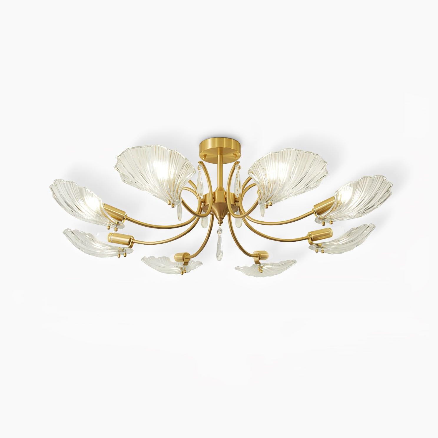 Lumara Petal Glass Brass Chandelier - Lamp Outdoor