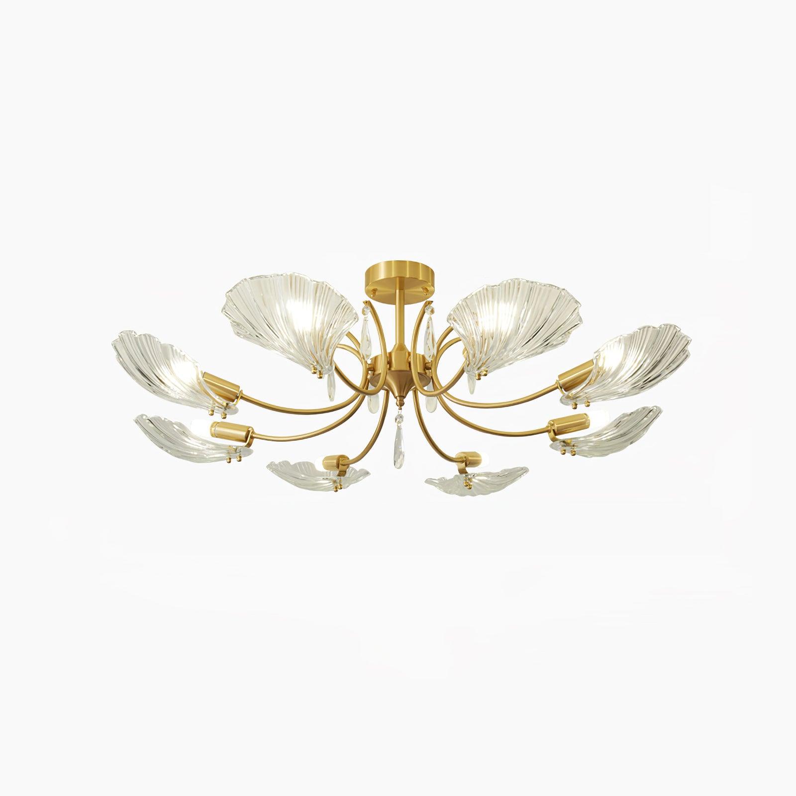 Lumara Petal Glass Brass Chandelier - Lamp Outdoor