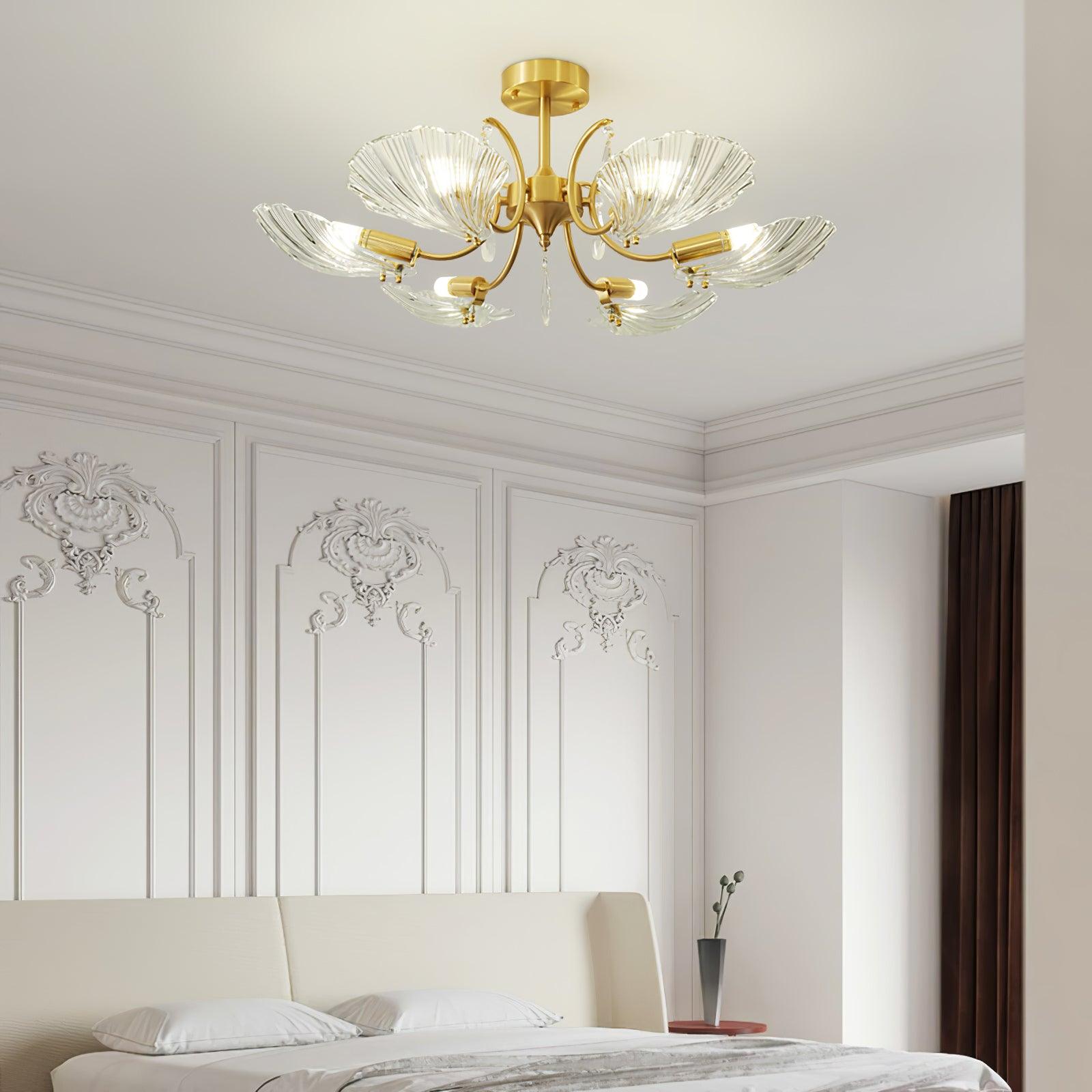 Lumara Petal Glass Brass Chandelier - Lamp Outdoor