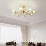 Lumara Petal Glass Brass Chandelier - Lamp Outdoor