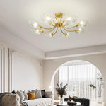 Lumara Petal Glass Brass Chandelier - Lamp Outdoor
