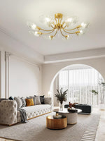 Lumara Petal Glass Brass Chandelier - Lamp Outdoor