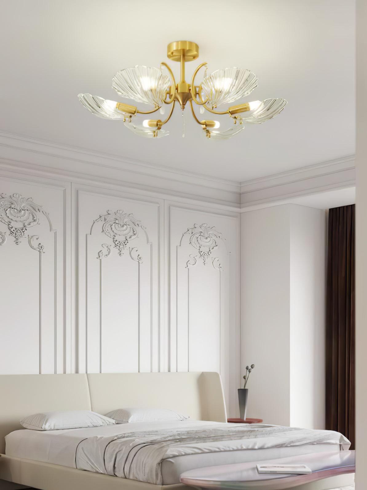 Lumara Petal Glass Brass Chandelier - Lamp Outdoor