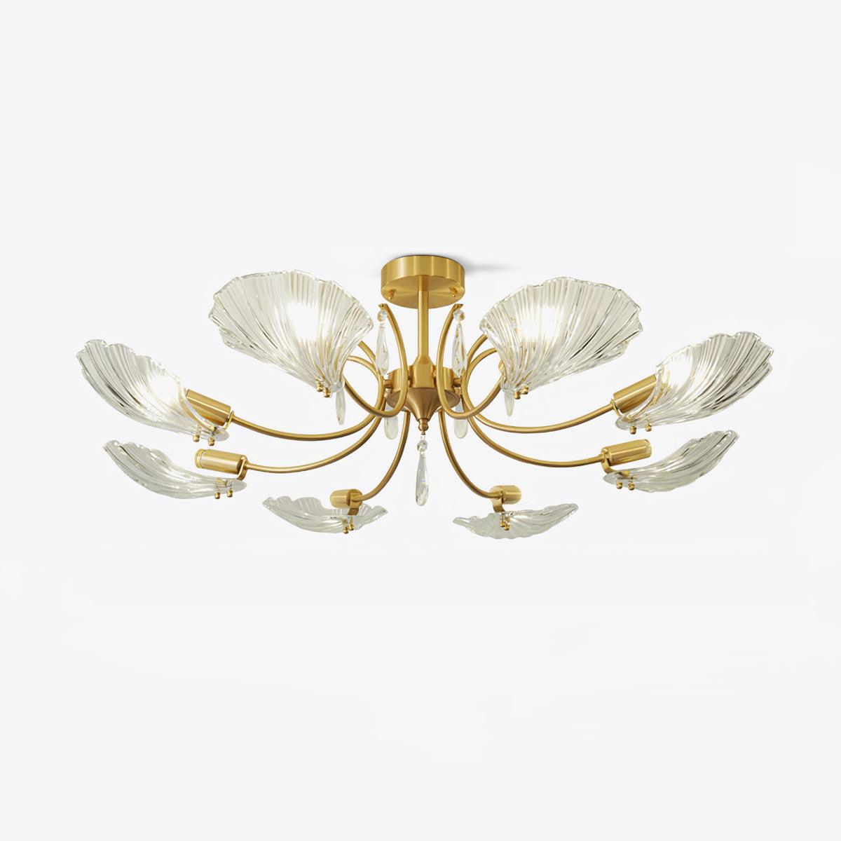 Lumara Petal Glass Brass Chandelier - Lamp Outdoor