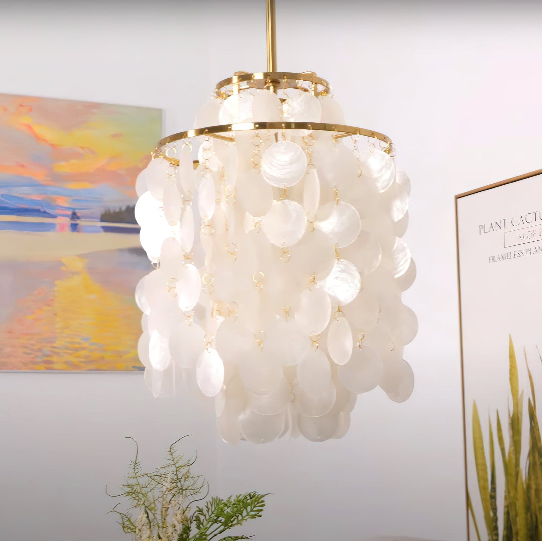 Round Shell Chandelier - Lamp Outdoor