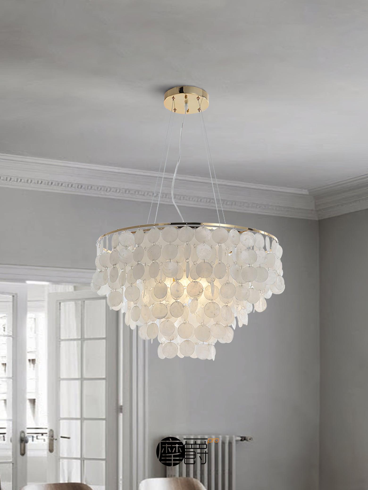 Esileth Postmodern Luxury Shell Wind Chime Metal Chandelier - Lamp Outdoor