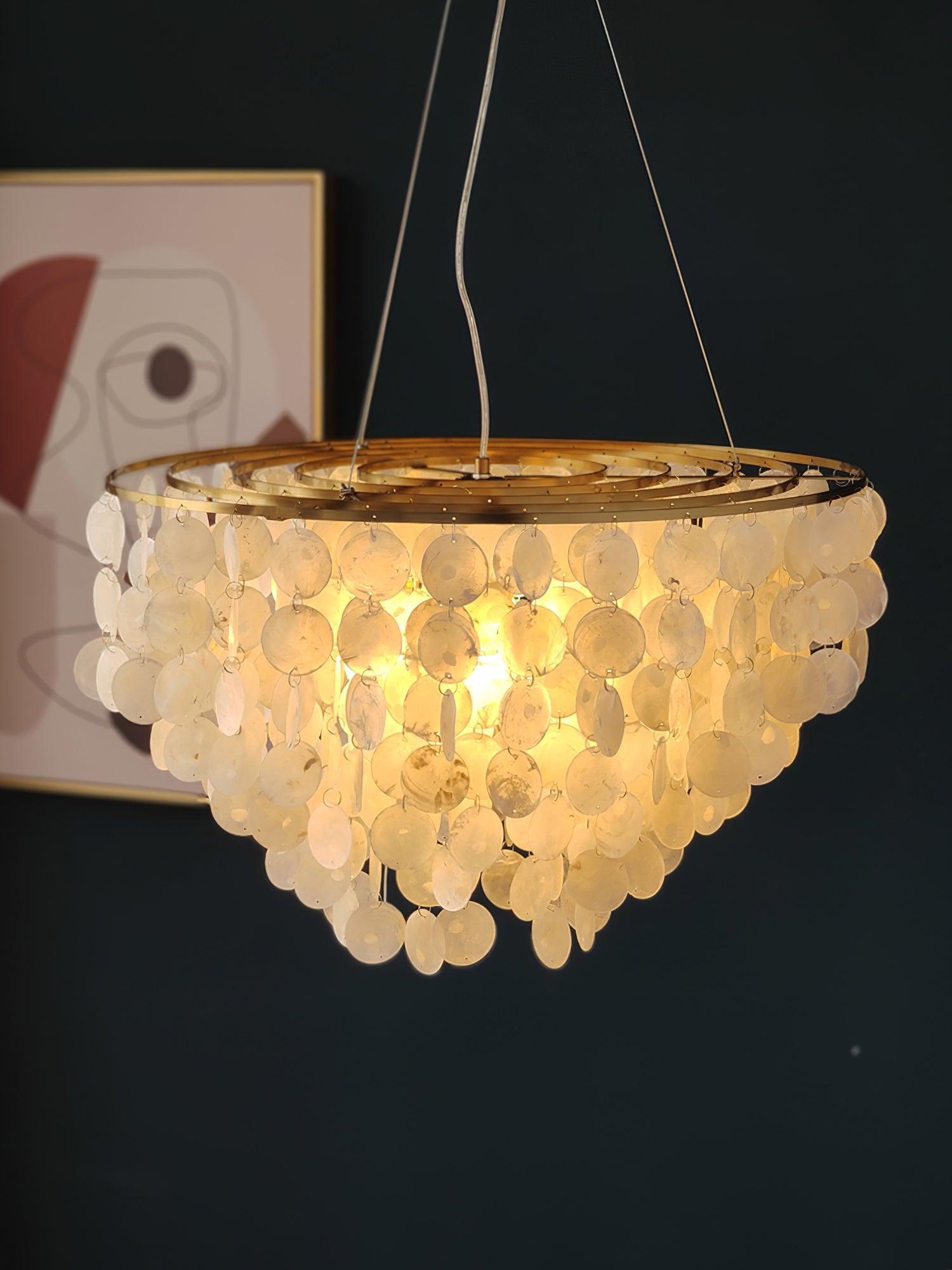 Esileth Postmodern Luxury Shell Wind Chime Metal Chandelier - Lamp Outdoor