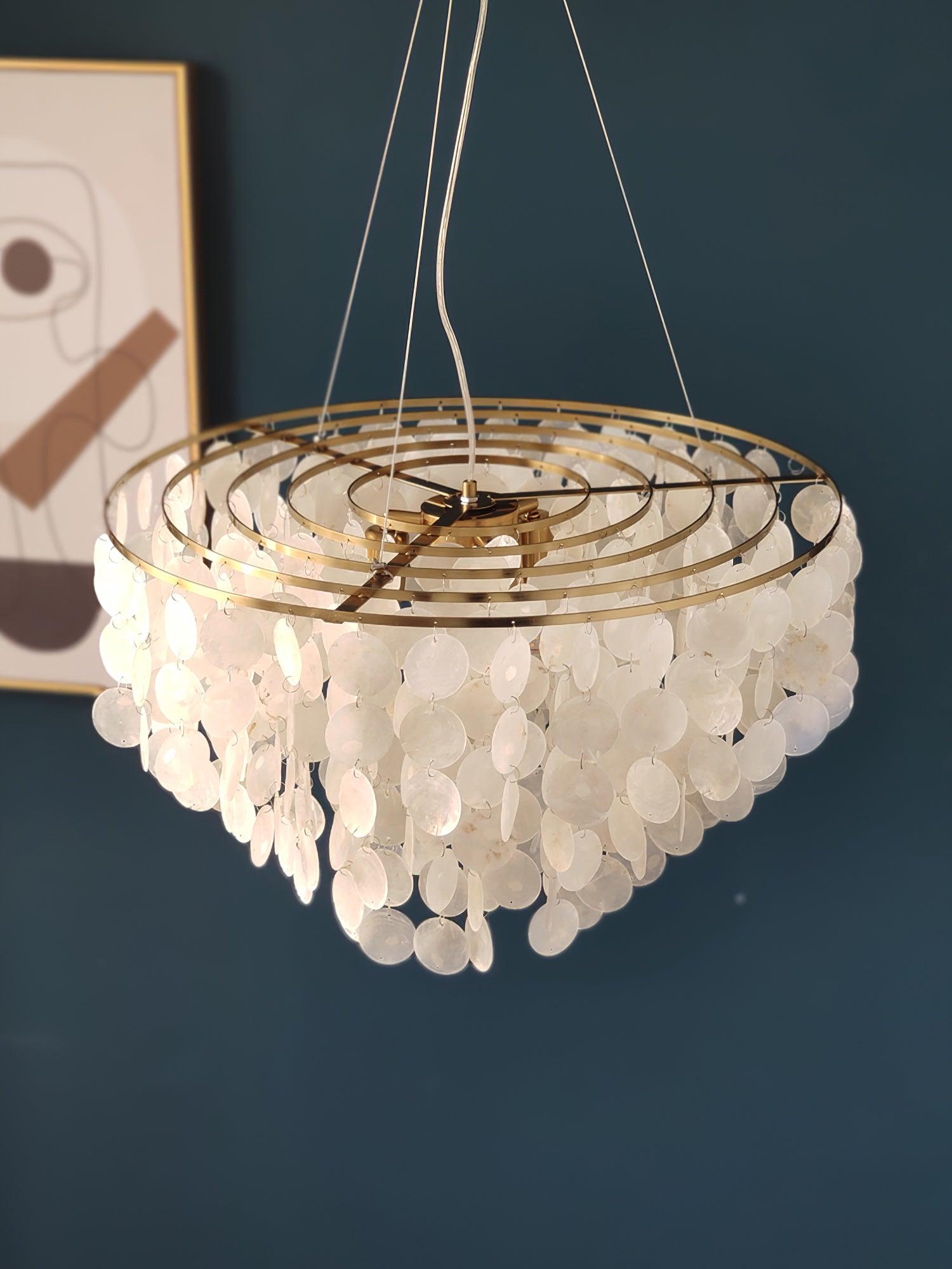 Esileth Postmodern Luxury Shell Wind Chime Metal Chandelier - Lamp Outdoor