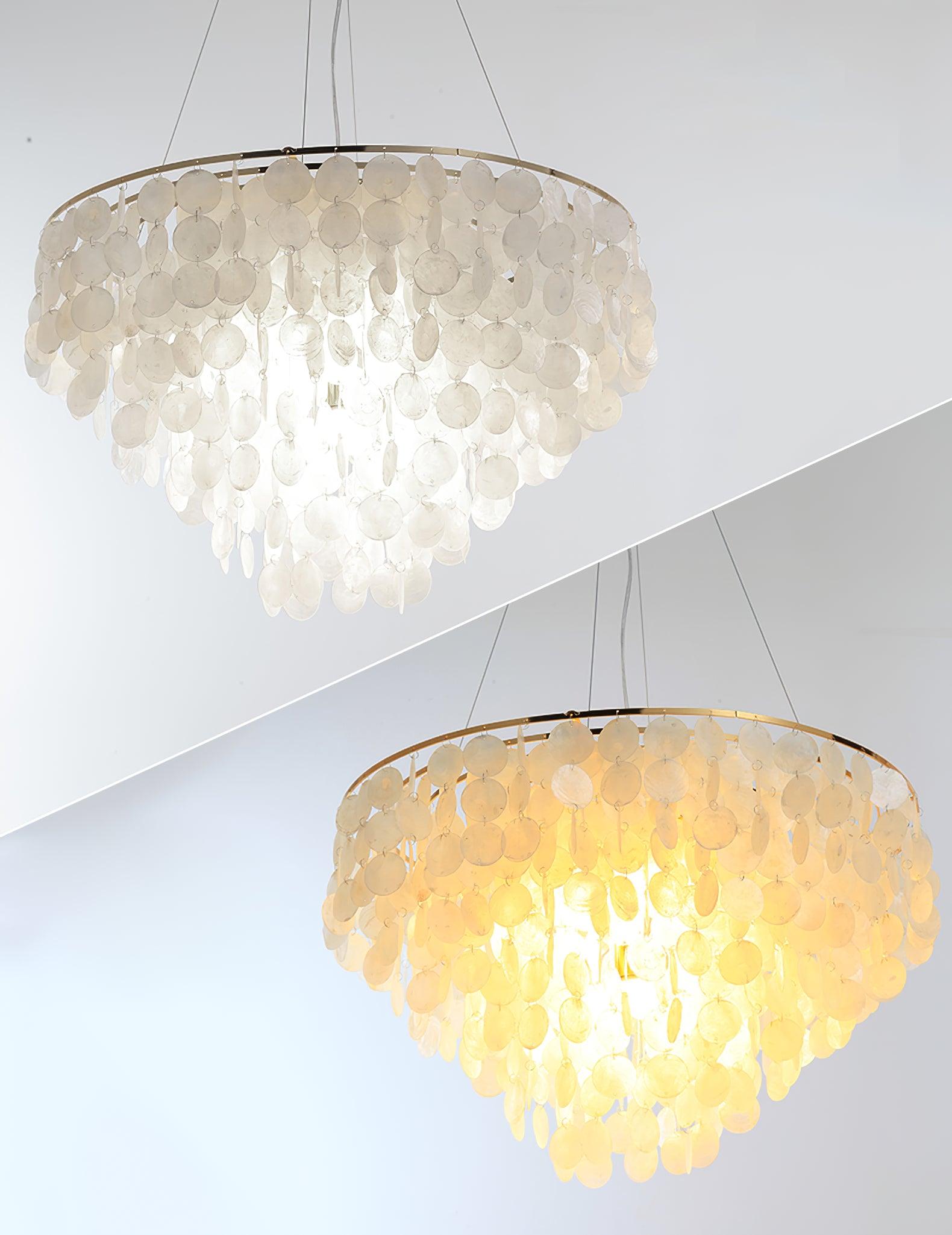 Esileth Postmodern Luxury Shell Wind Chime Metal Chandelier - Lamp Outdoor