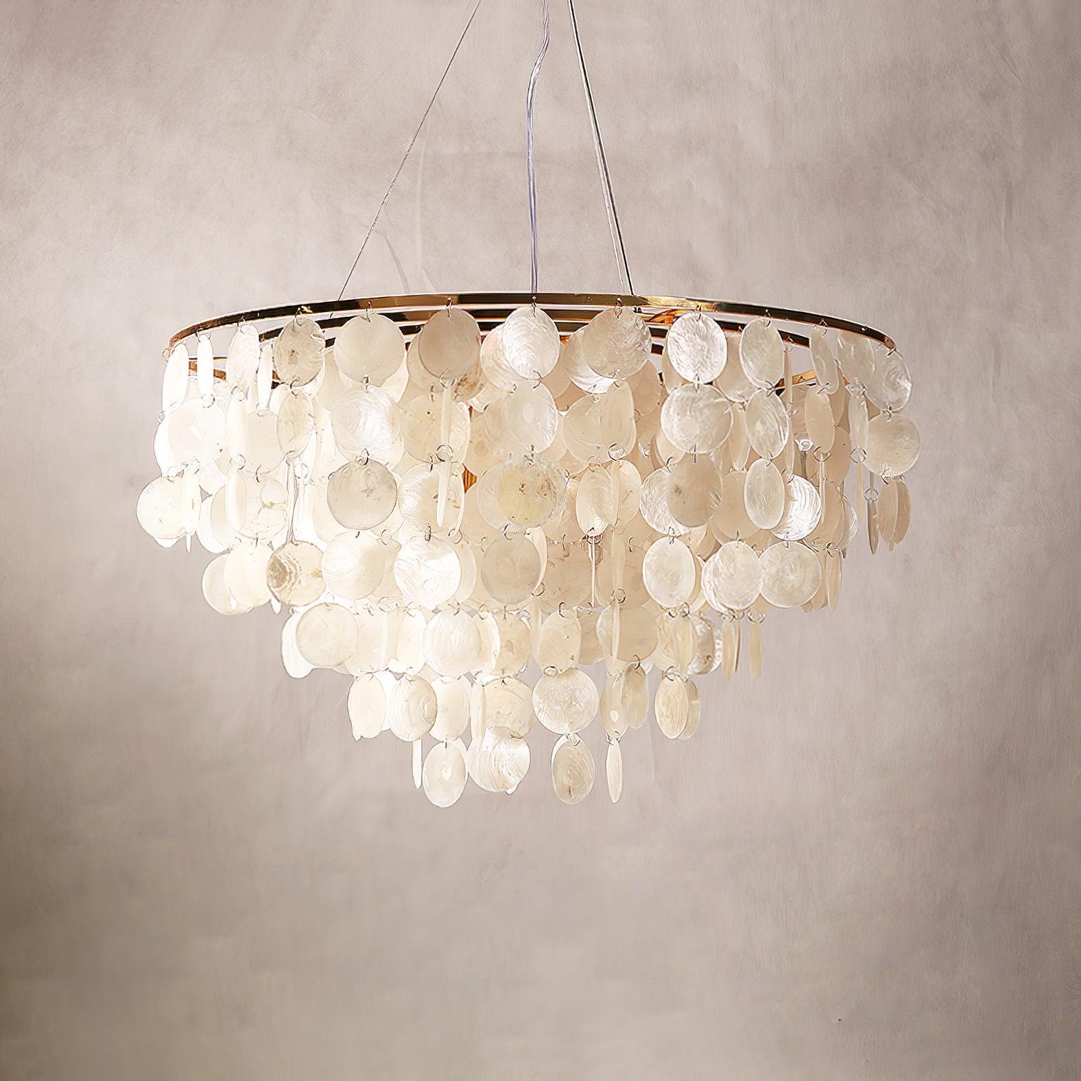 Esileth Postmodern Luxury Shell Wind Chime Metal Chandelier - Lamp Outdoor