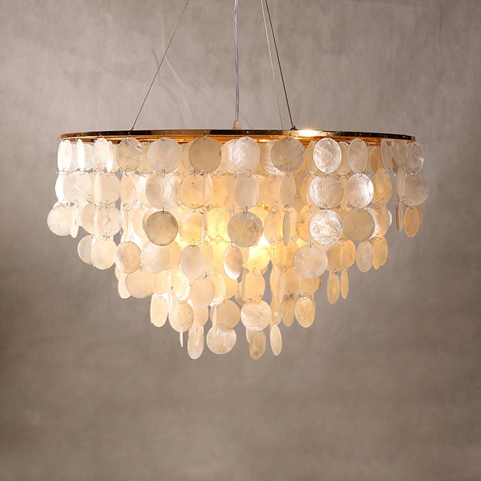 Esileth Postmodern Luxury Shell Wind Chime Metal Chandelier - Lamp Outdoor