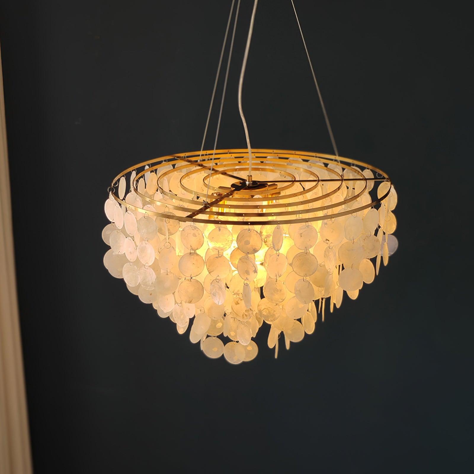 Esileth Postmodern Luxury Shell Wind Chime Metal Chandelier - Lamp Outdoor