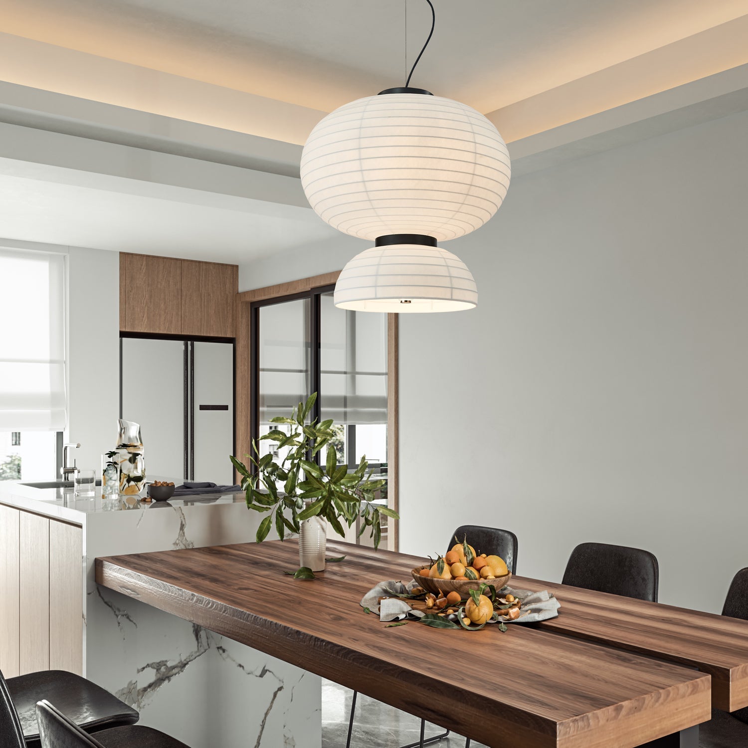 Modern Silk Pendant Light - Lamp Outdoor