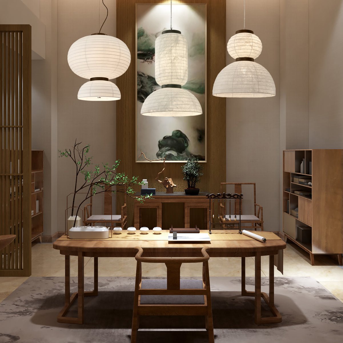 Modern Silk Pendant Light - Lamp Outdoor