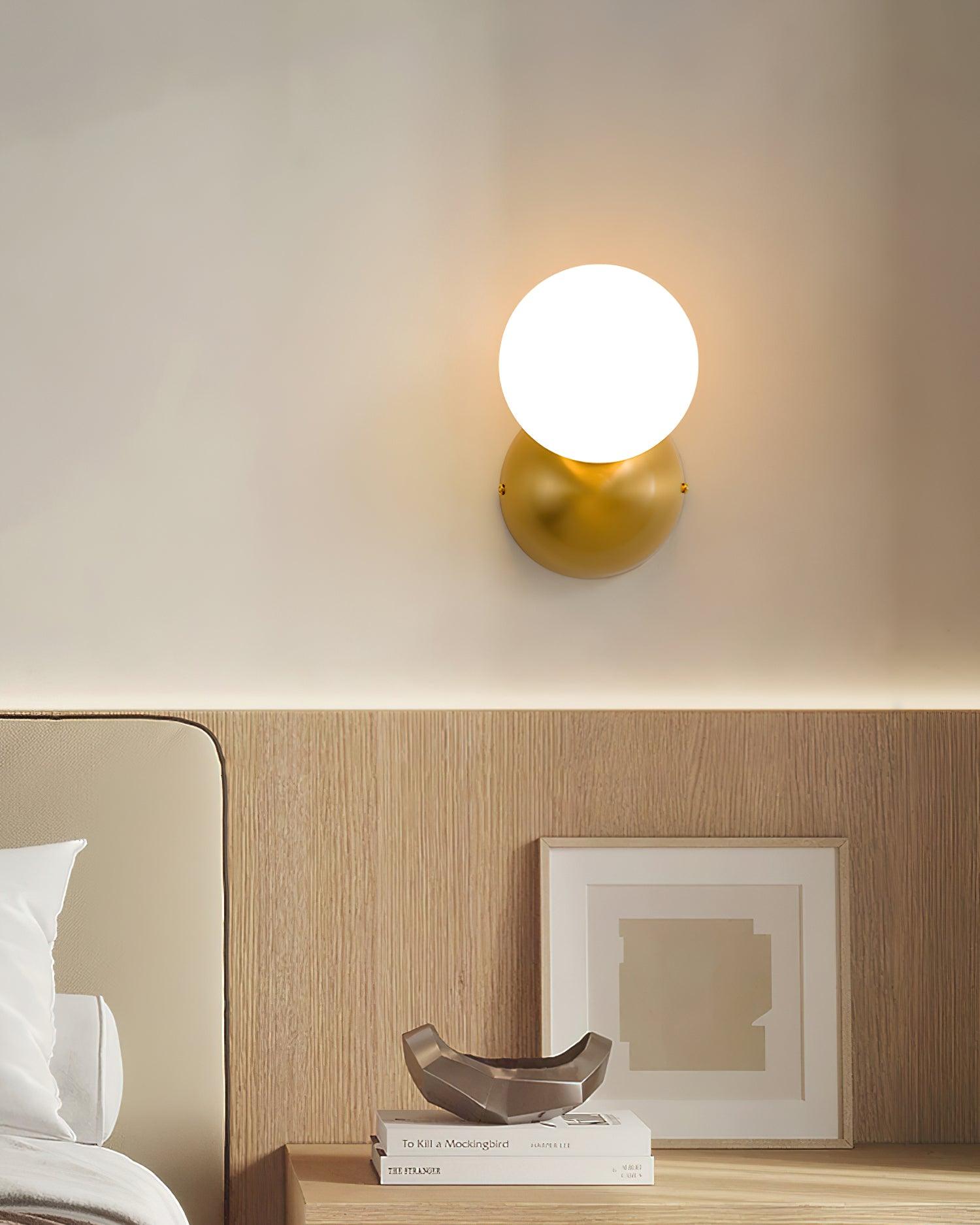 Lysola Sphere Glass Brass Wall Light - Lamp Outdoor