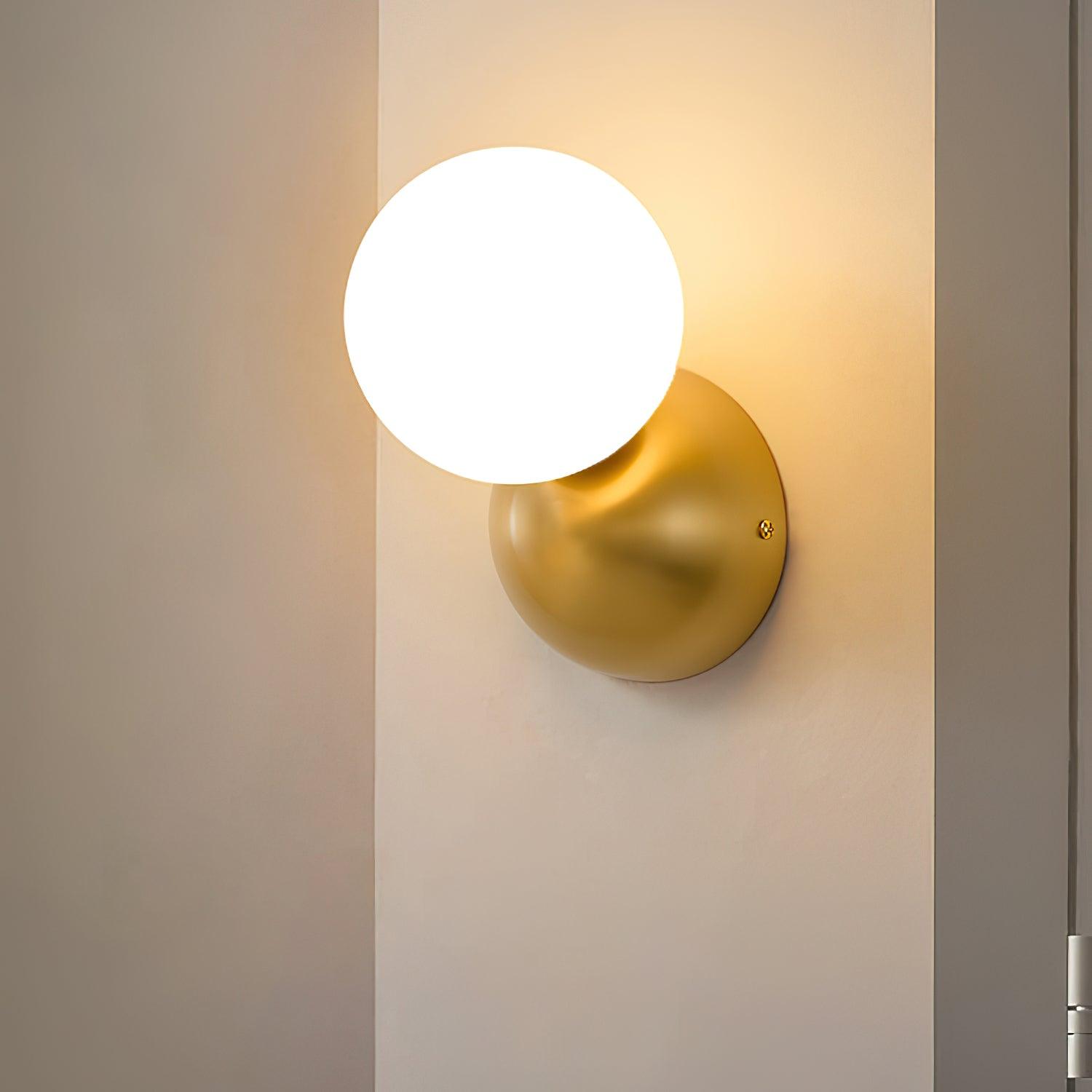 Lysola Sphere Glass Brass Wall Light - Lamp Outdoor