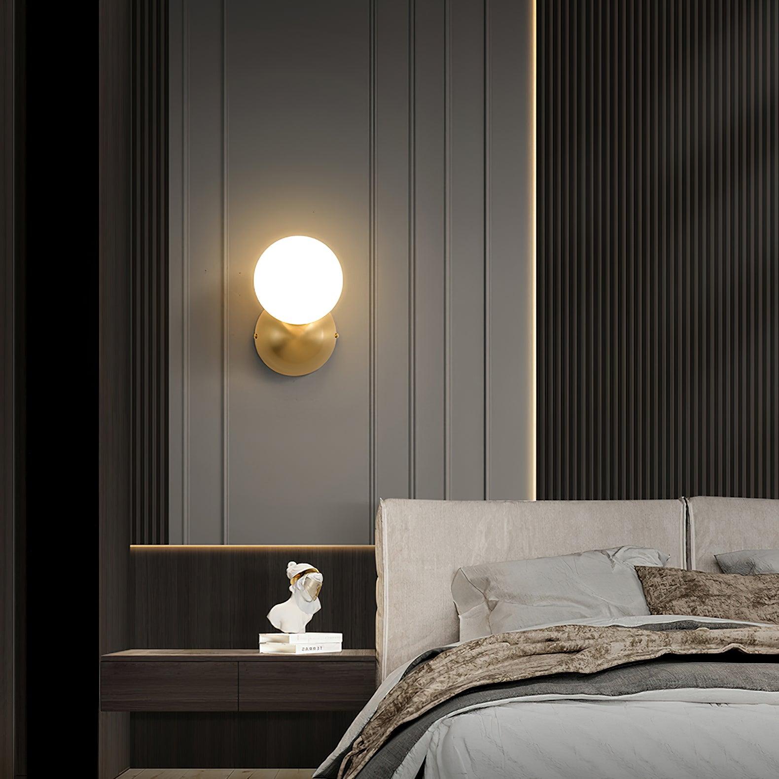 Lysola Sphere Glass Brass Wall Light - Lamp Outdoor
