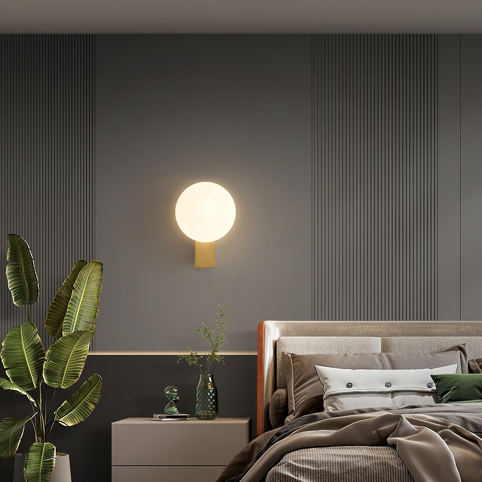 Lysola Sphere Glass Brass Wall Light - Lamp Outdoor