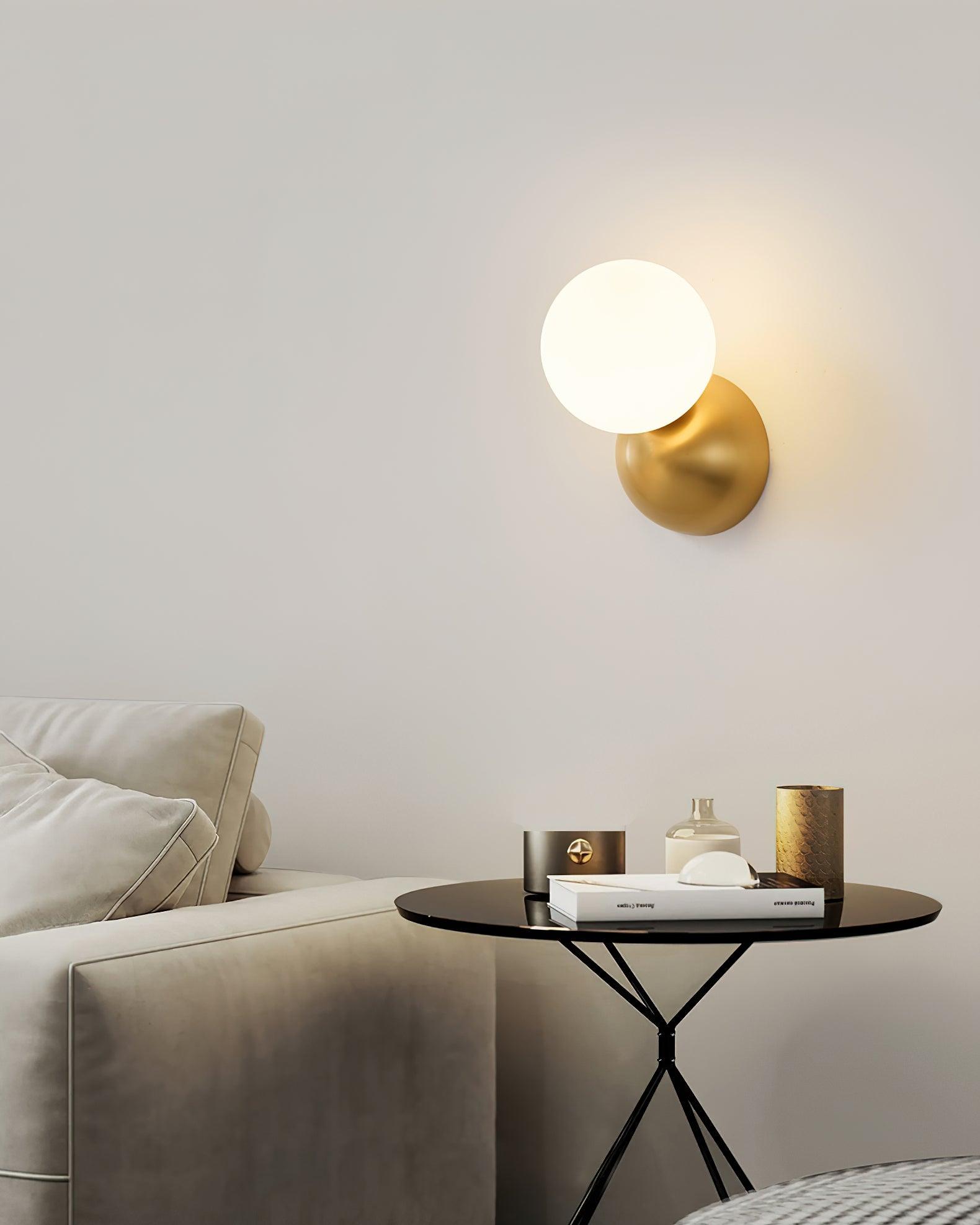 Lysola Sphere Glass Brass Wall Light - Lamp Outdoor