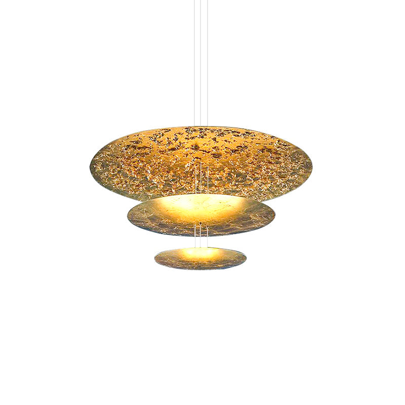 Zathaara Layered Gold Foil Pendant Light - Lamp Outdoor