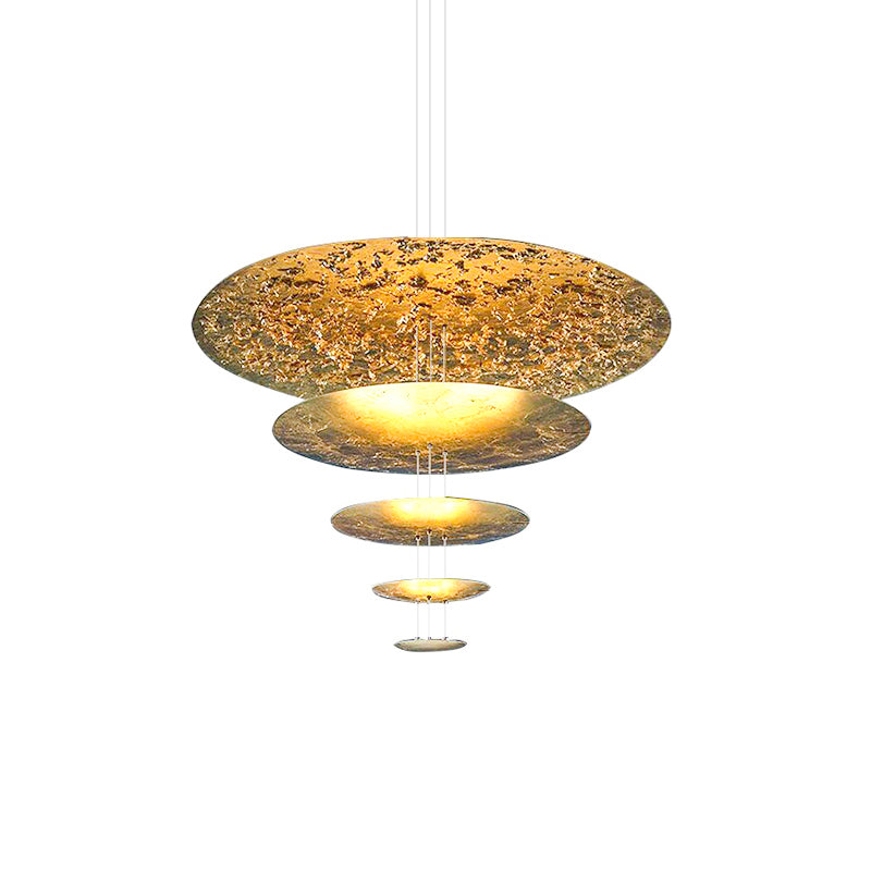 Zathaara Layered Gold Foil Pendant Light - Lamp Outdoor