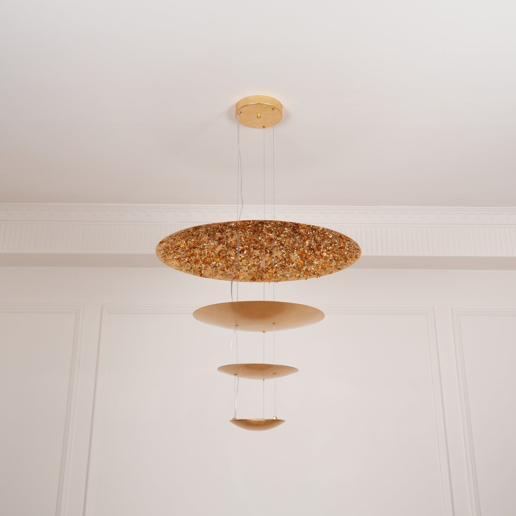 Zathaara Layered Gold Foil Pendant Light - Lamp Outdoor
