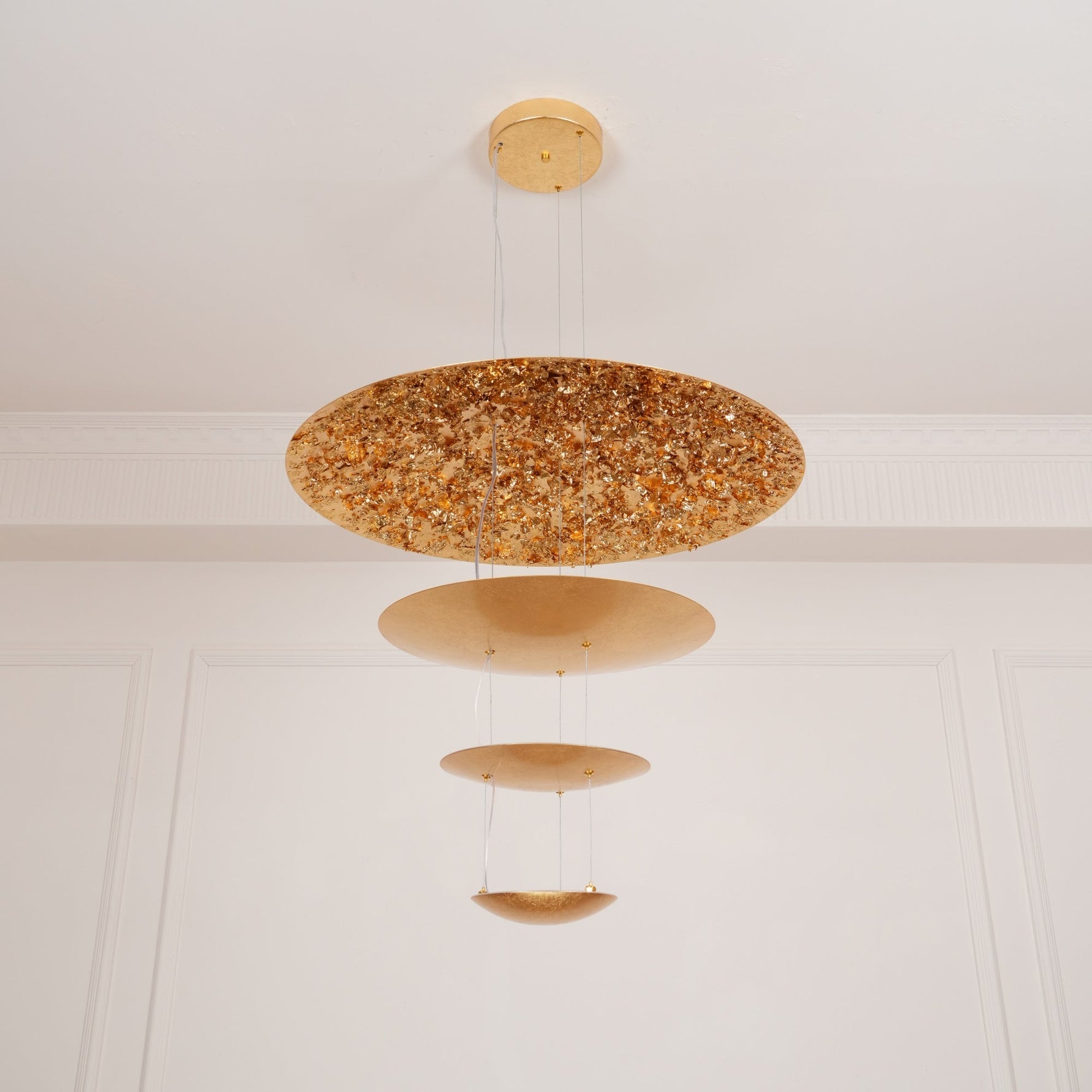 Zathaara Layered Gold Foil Pendant Light - Lamp Outdoor