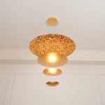 Zathaara Layered Gold Foil Pendant Light - Lamp Outdoor