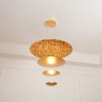 Zathaara Layered Gold Foil Pendant Light - Lamp Outdoor