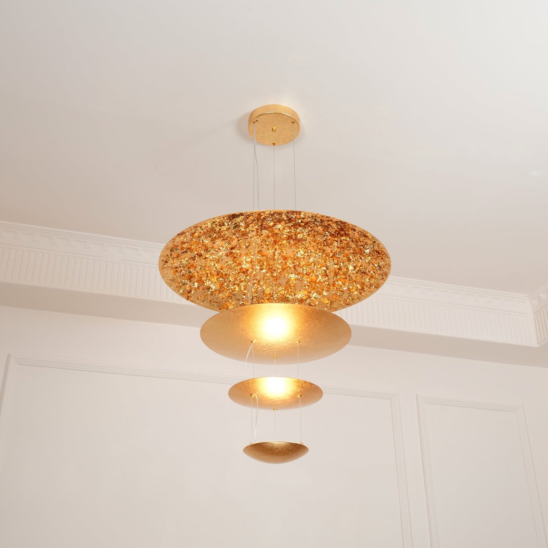 Zathaara Layered Gold Foil Pendant Light - Lamp Outdoor