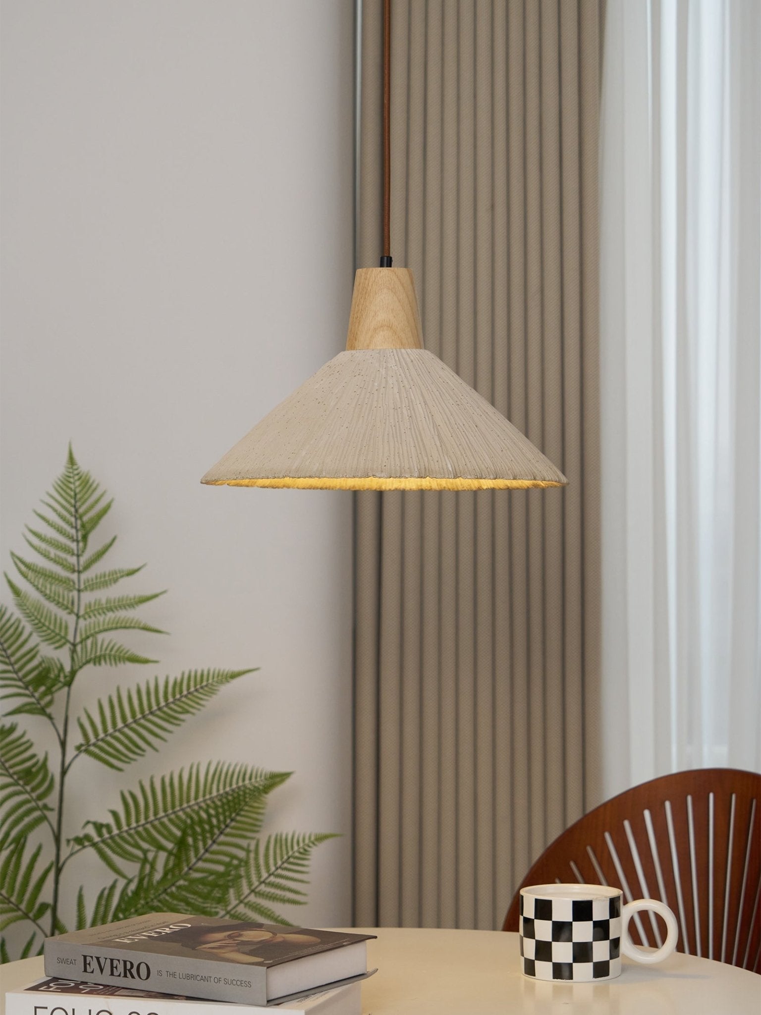 Concrete Pleated Pendant Lamp - Lamp Outdoor