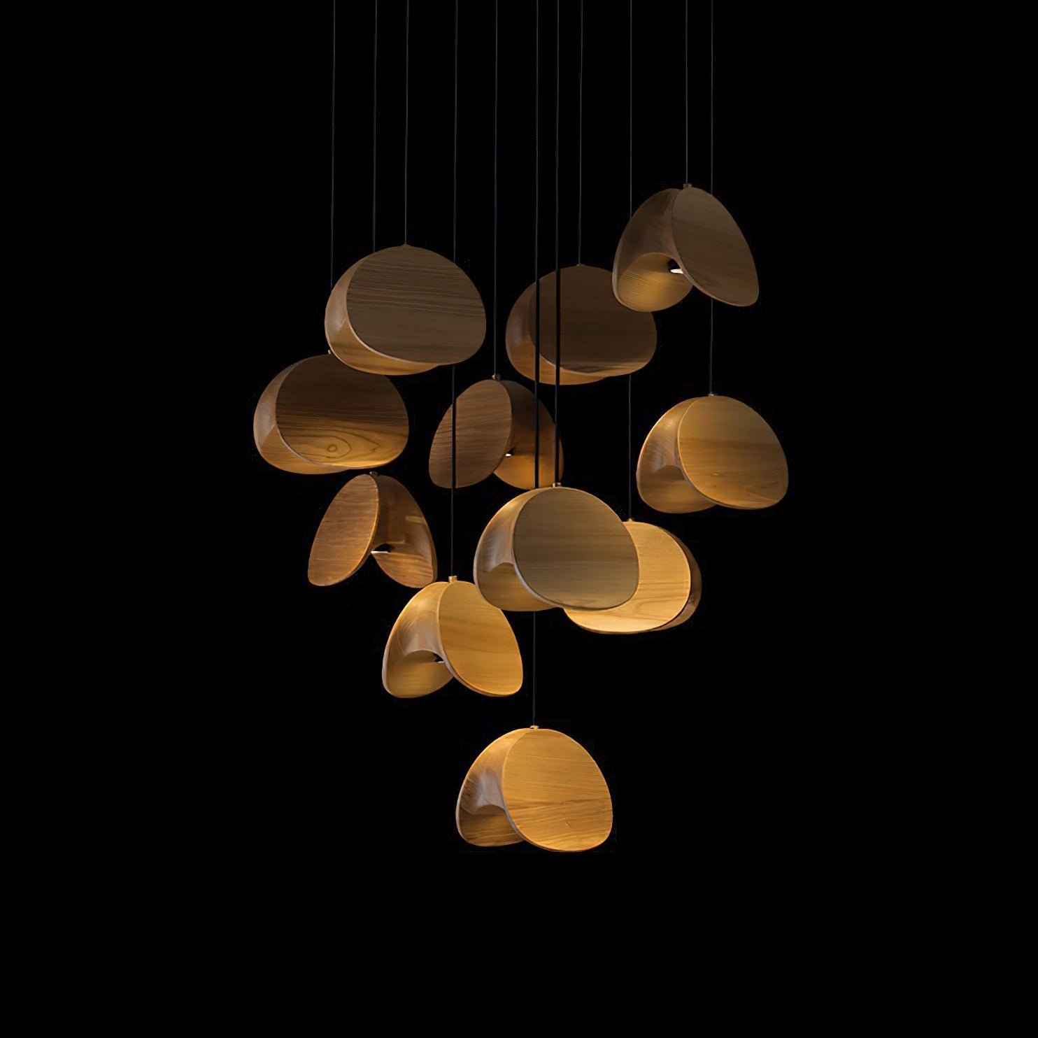 Elmiren Cluster Wood Pendant Light - Lamp Outdoor