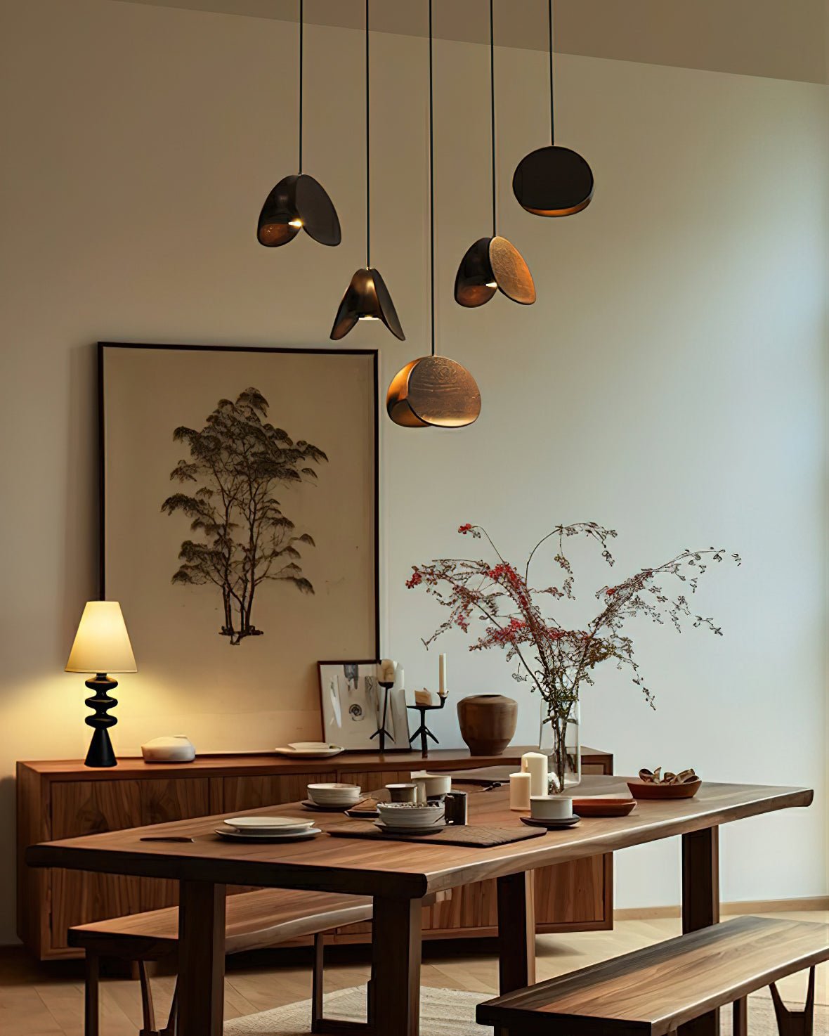 Elmiren Cluster Wood Pendant Light - Lamp Outdoor