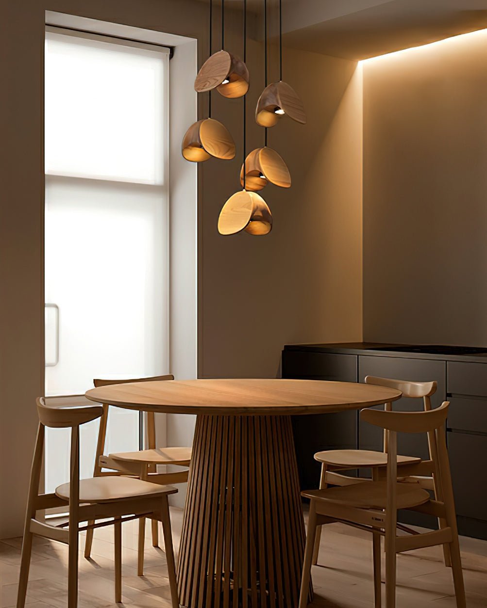 Elmiren Cluster Wood Pendant Light - Lamp Outdoor